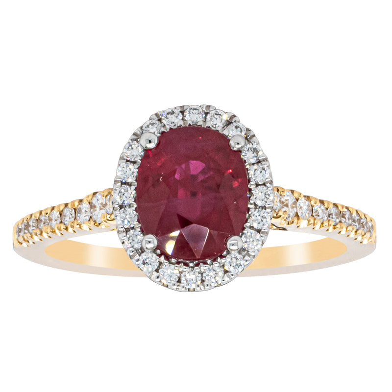 18ct Yellow Gold 1.51ct Ruby & Diamond Sierra Ring-Ring-Walker & Hall