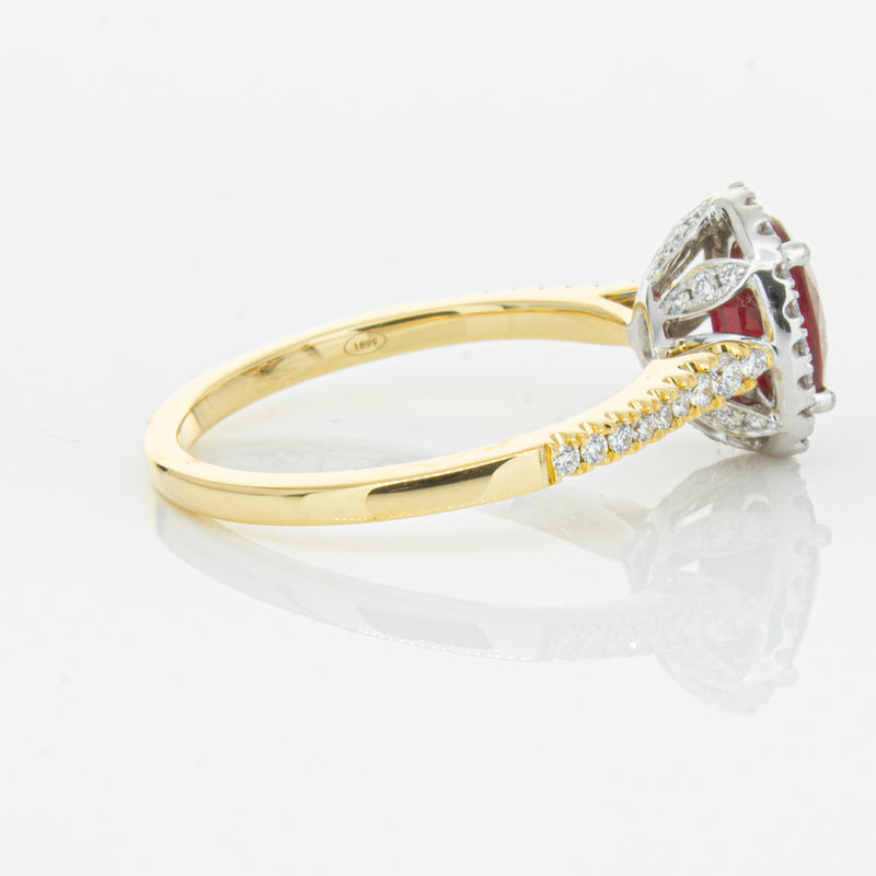18ct Yellow Gold 1.51ct Ruby & Diamond Sierra Ring-Ring-Walker & Hall