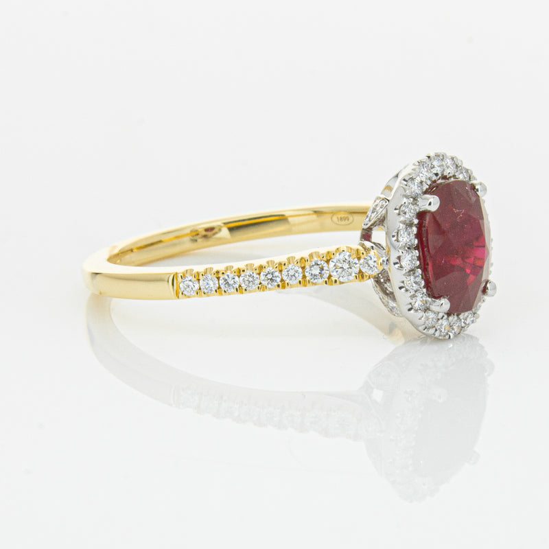 18ct Yellow Gold 1.51ct Ruby & Diamond Sierra Ring-Ring-Walker & Hall