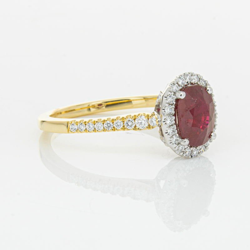 18ct Yellow Gold 1.51ct Ruby & Diamond Sierra Ring-Ring-Walker & Hall