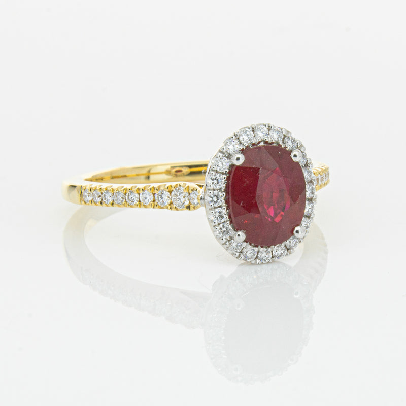 18ct Yellow Gold 1.51ct Ruby & Diamond Sierra Ring-Ring-Walker & Hall