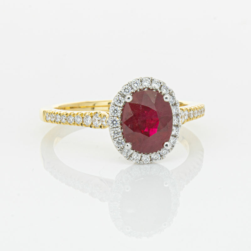 18ct Yellow Gold 1.51ct Ruby & Diamond Sierra Ring-Ring-Walker & Hall