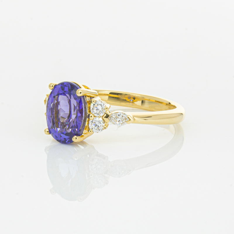 18ct Yellow Gold 2.19ct Tanzanite & Diamond Oriana Ring-Ring-Walker & Hall
