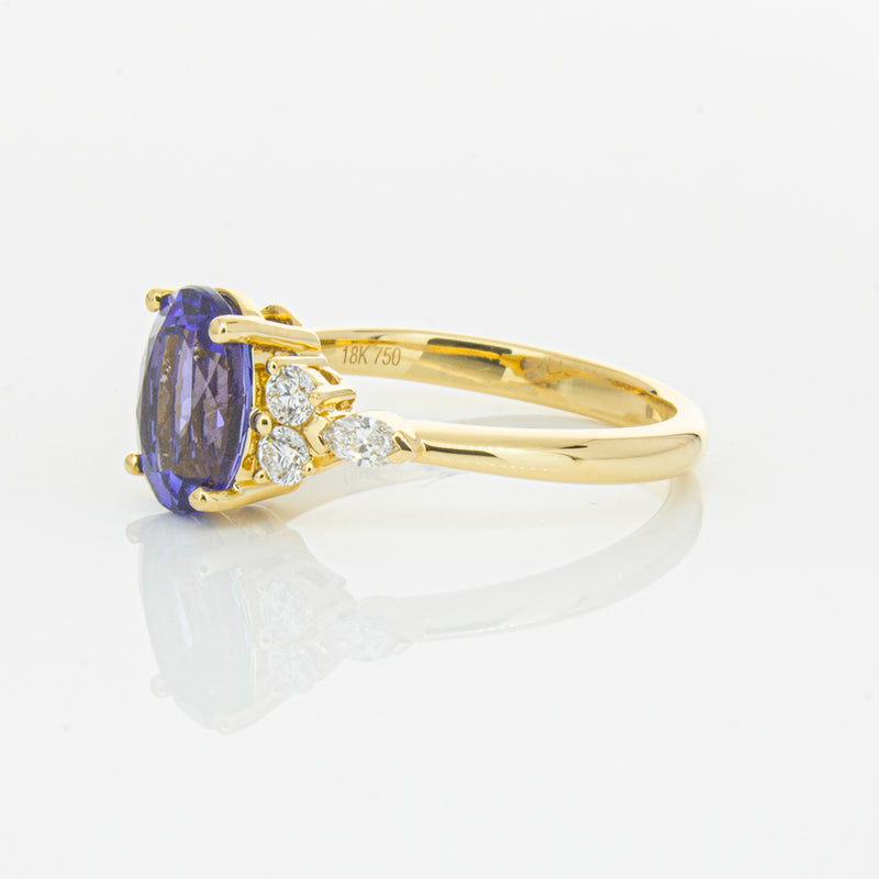 18ct Yellow Gold 2.19ct Tanzanite & Diamond Oriana Ring-Ring-Walker & Hall
