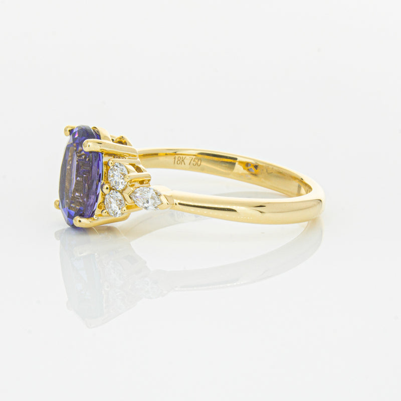 18ct Yellow Gold 2.19ct Tanzanite & Diamond Oriana Ring-Ring-Walker & Hall