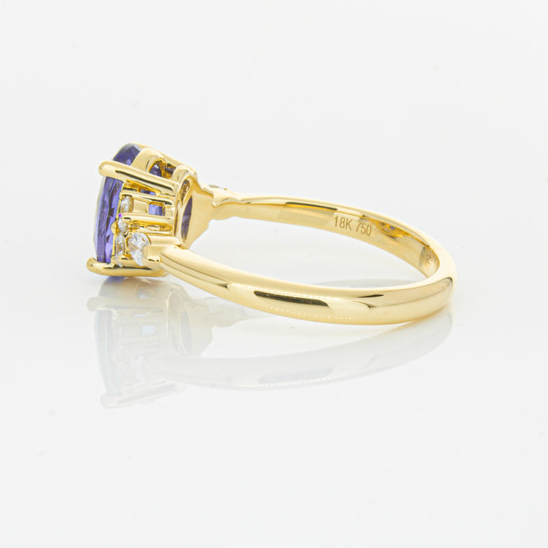 18ct Yellow Gold 2.19ct Tanzanite & Diamond Oriana Ring-Ring-Walker & Hall