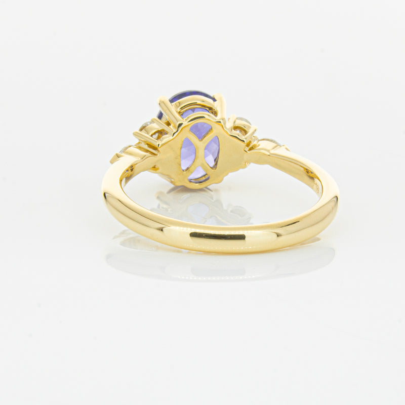 18ct Yellow Gold 2.19ct Tanzanite & Diamond Oriana Ring-Ring-Walker & Hall