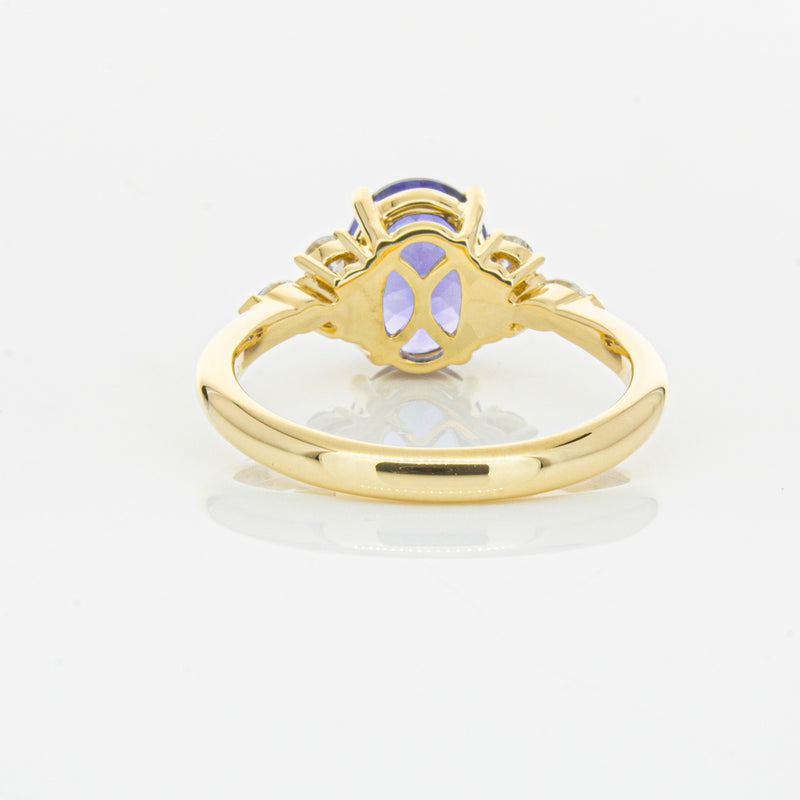 18ct Yellow Gold 2.19ct Tanzanite & Diamond Oriana Ring-Ring-Walker & Hall