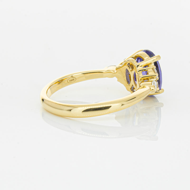 18ct Yellow Gold 2.19ct Tanzanite & Diamond Oriana Ring-Ring-Walker & Hall