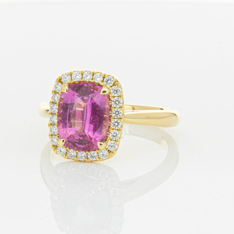 18ct Yellow Gold Pink Sapphire & Diamond Nina Ring-Ring-Walker & Hall