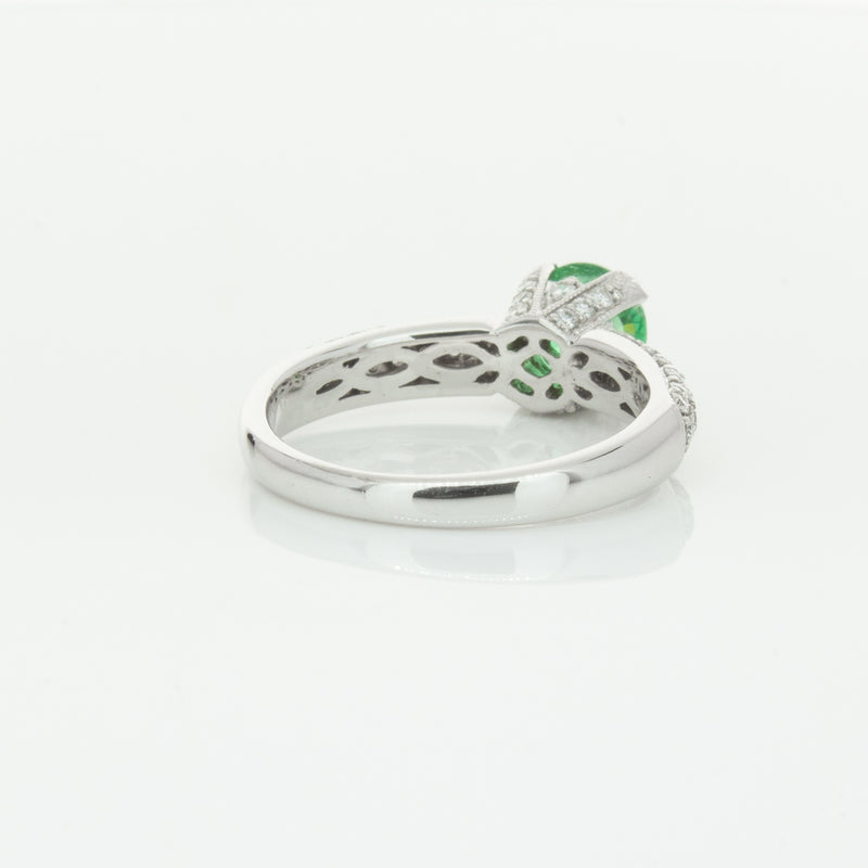 Deja Vu 18ct White Gold .90ct Emerald & Diamond Ring-Ring-Walker & Hall