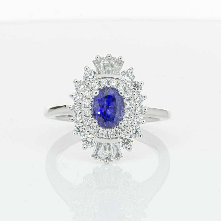 18ct White Gold 1.06ct Sapphire & Diamond Kira Ring-Ring-Walker & Hall