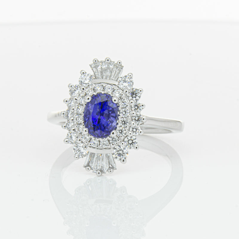 18ct White Gold 1.06ct Sapphire & Diamond Kira Ring-Ring-Walker & Hall