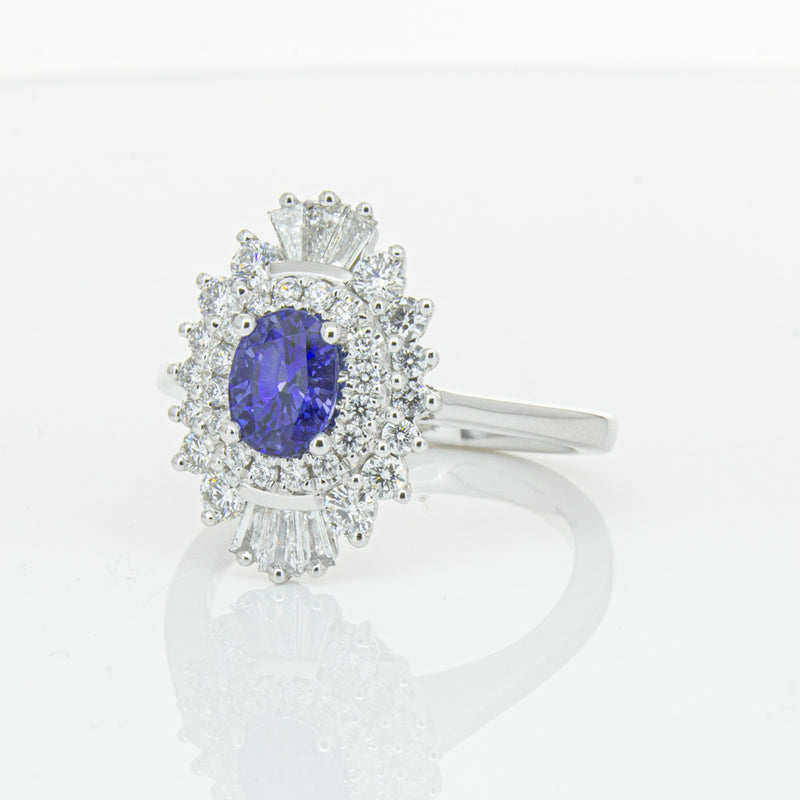 18ct White Gold 1.06ct Sapphire & Diamond Kira Ring-Ring-Walker & Hall