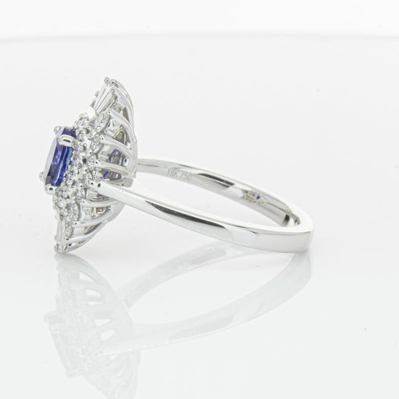 18ct White Gold 1.06ct Sapphire & Diamond Kira Ring-Ring-Walker & Hall