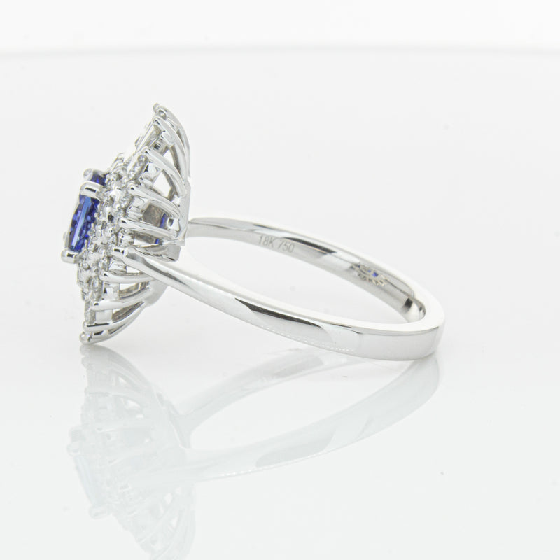 18ct White Gold 1.06ct Sapphire & Diamond Kira Ring-Ring-Walker & Hall