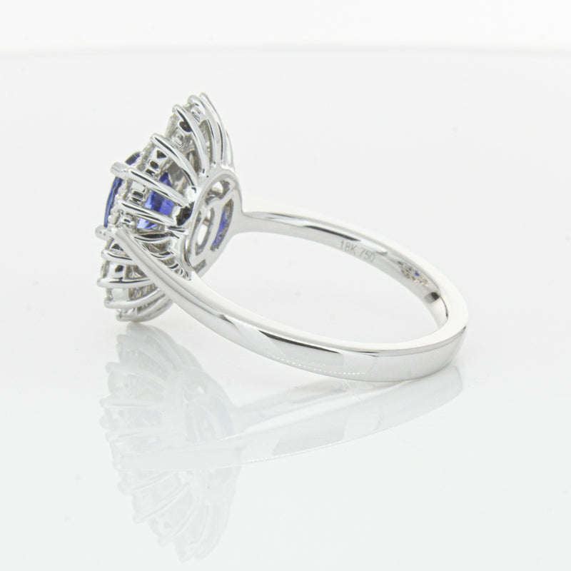 18ct White Gold 1.06ct Sapphire & Diamond Kira Ring-Ring-Walker & Hall
