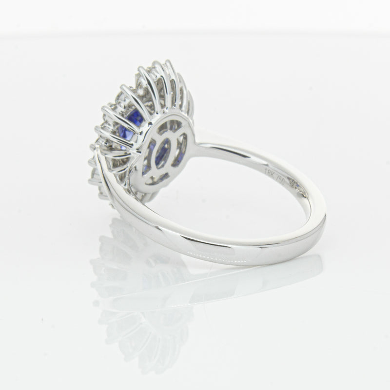 18ct White Gold 1.06ct Sapphire & Diamond Kira Ring-Ring-Walker & Hall