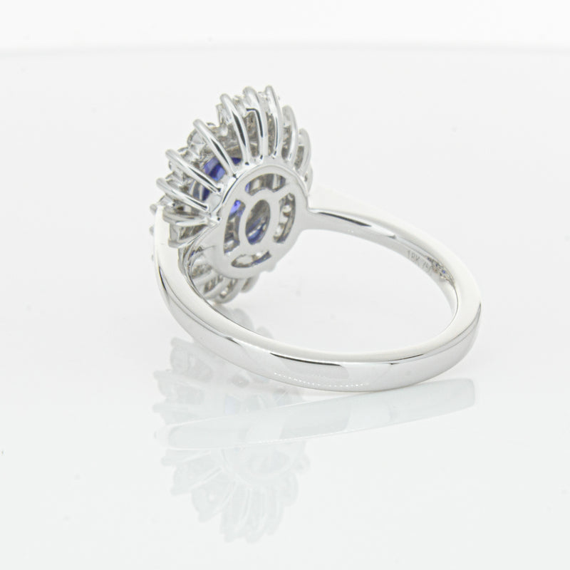 18ct White Gold 1.06ct Sapphire & Diamond Kira Ring-Ring-Walker & Hall