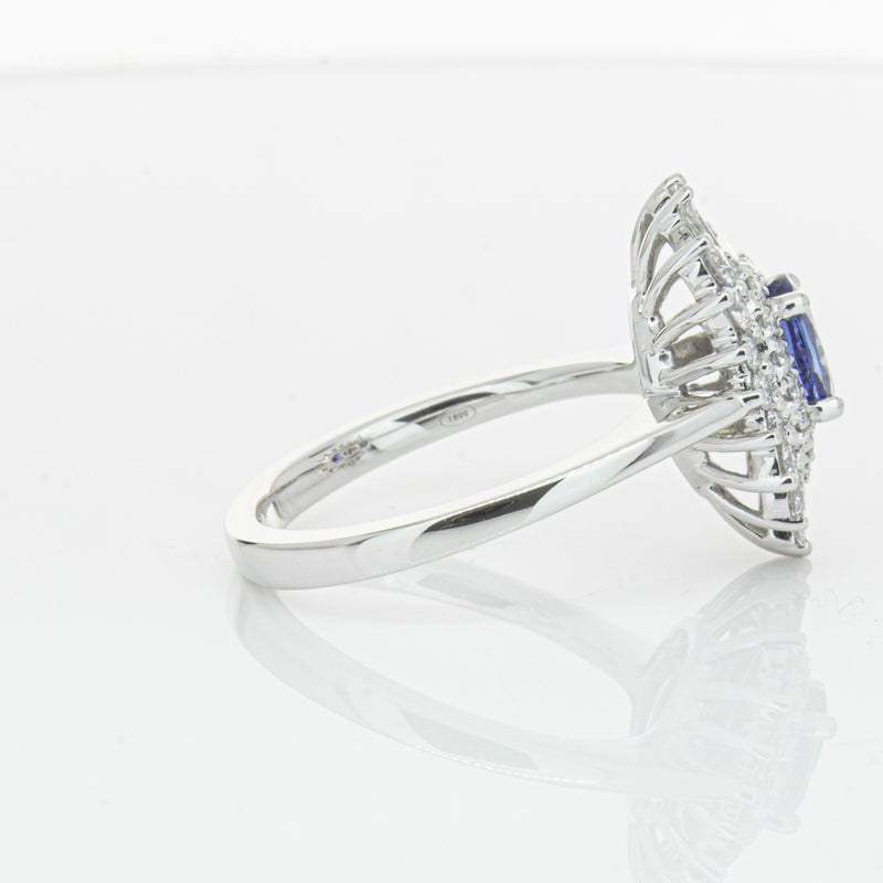 18ct White Gold 1.06ct Sapphire & Diamond Kira Ring-Ring-Walker & Hall