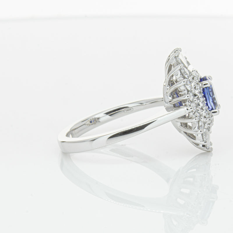 18ct White Gold 1.06ct Sapphire & Diamond Kira Ring-Ring-Walker & Hall