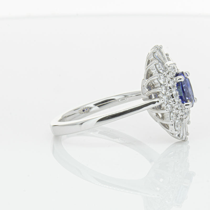 18ct White Gold 1.06ct Sapphire & Diamond Kira Ring-Ring-Walker & Hall