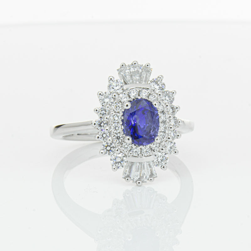 18ct White Gold 1.06ct Sapphire & Diamond Kira Ring-Ring-Walker & Hall