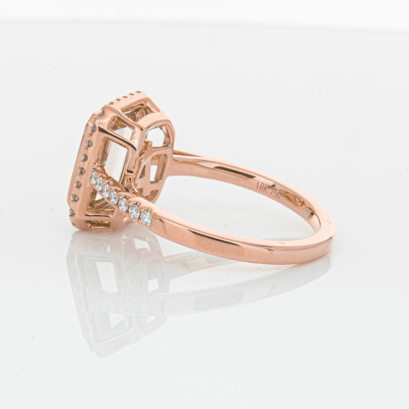 18ct Rose Gold Morganite & Diamond Ring-Ring-Walker & Hall