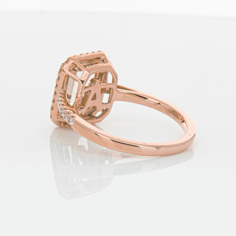 18ct Rose Gold Morganite & Diamond Ring-Ring-Walker & Hall