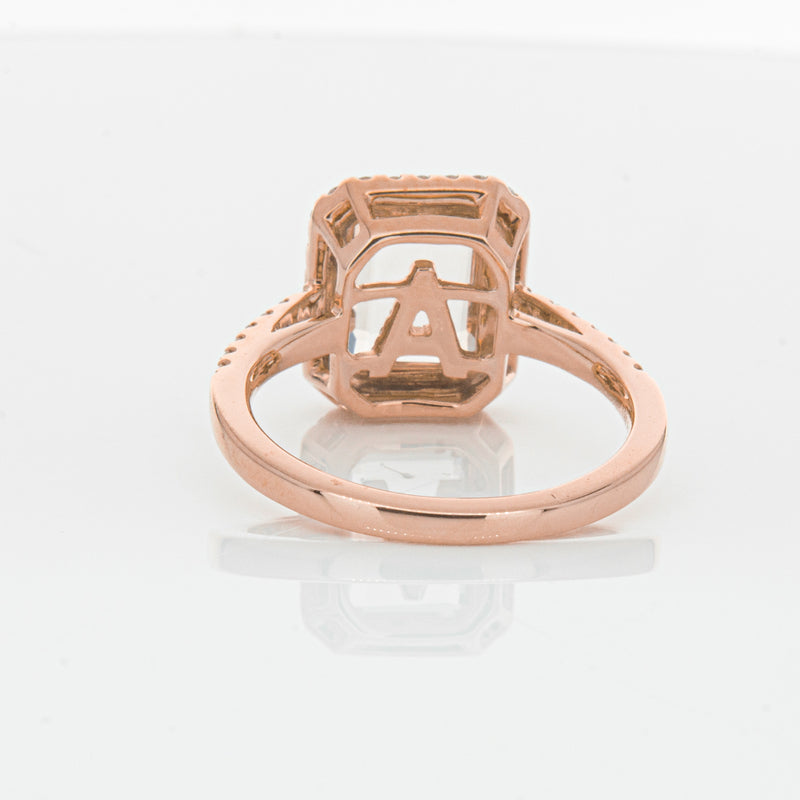 18ct Rose Gold Morganite & Diamond Ring-Ring-Walker & Hall