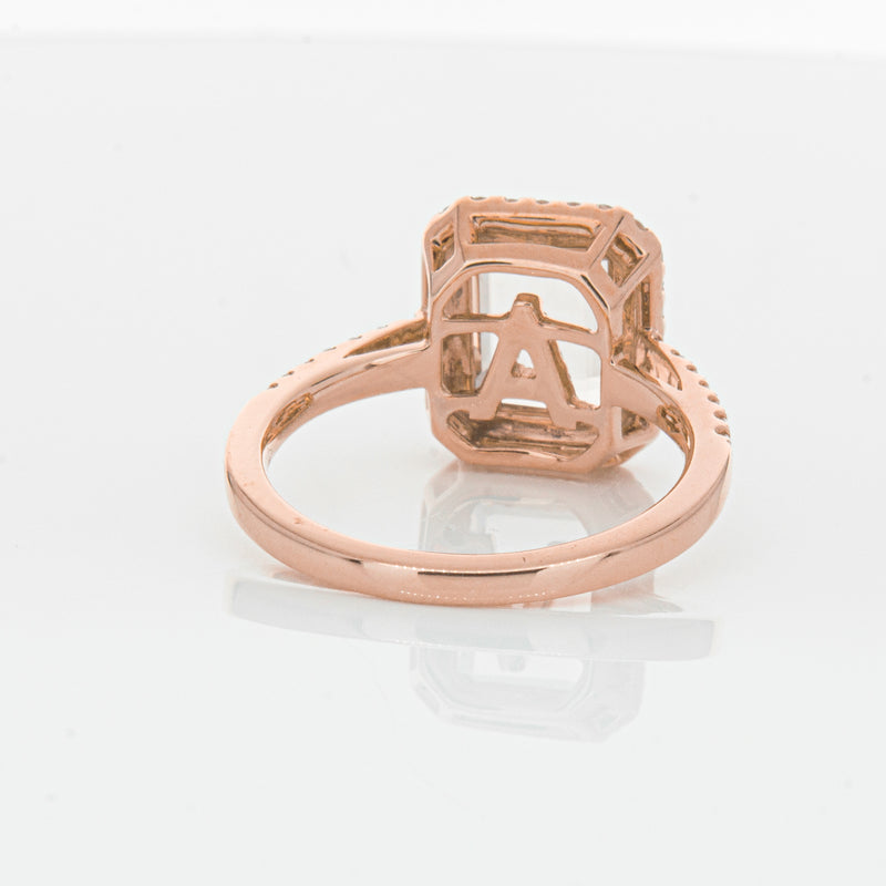 18ct Rose Gold Morganite & Diamond Ring-Ring-Walker & Hall