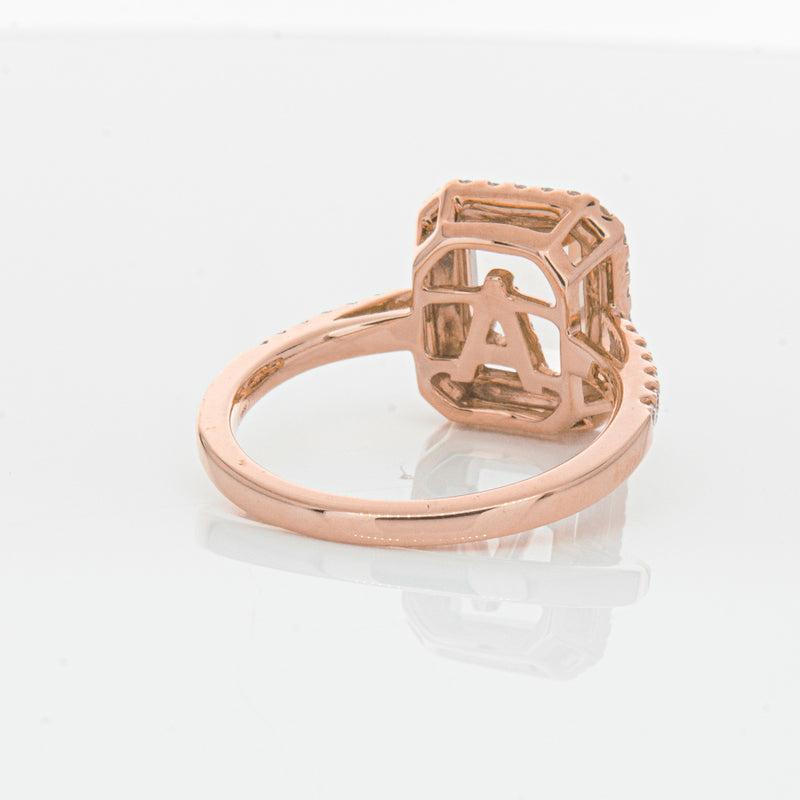 18ct Rose Gold Morganite & Diamond Ring-Ring-Walker & Hall