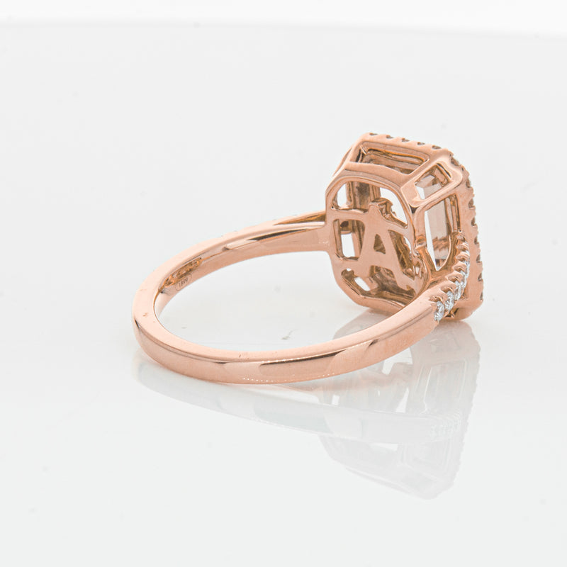 18ct Rose Gold Morganite & Diamond Ring-Ring-Walker & Hall