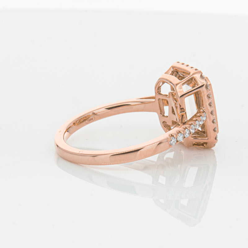 18ct Rose Gold Morganite & Diamond Ring-Ring-Walker & Hall