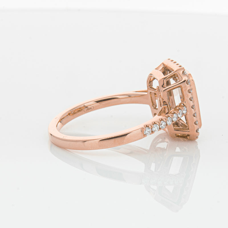18ct Rose Gold Morganite & Diamond Ring-Ring-Walker & Hall