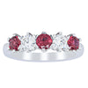 18ct White Gold Ruby & Diamond Pentagon Ring-Ring-Walker & Hall