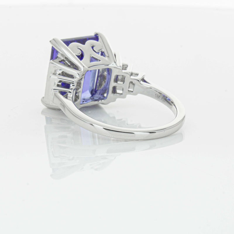 18ct White Gold 7.35ct Tanzanite & Diamond Maya Ring-Ring-Walker & Hall