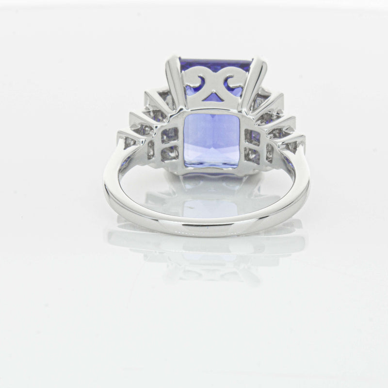 18ct White Gold 7.35ct Tanzanite & Diamond Maya Ring-Ring-Walker & Hall