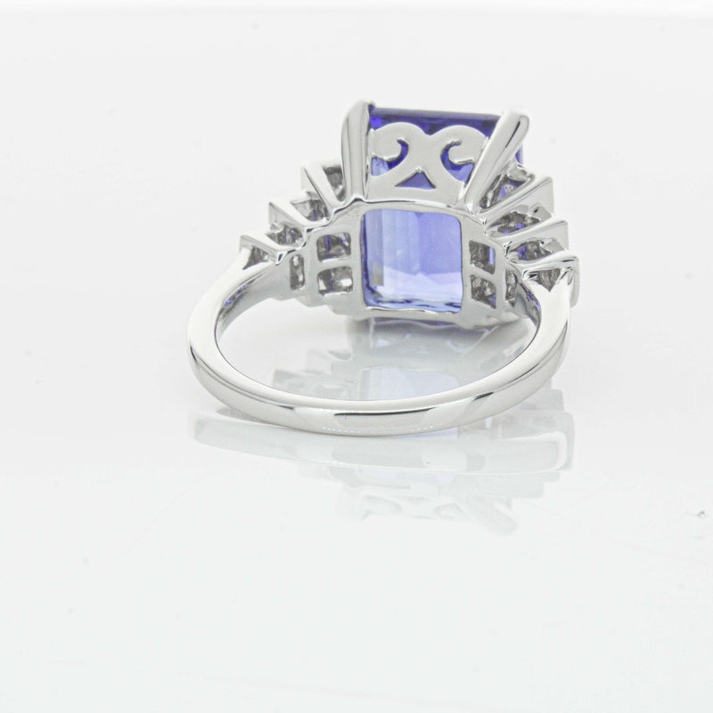 18ct White Gold 7.35ct Tanzanite & Diamond Maya Ring-Ring-Walker & Hall