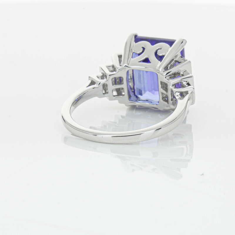 18ct White Gold 7.35ct Tanzanite & Diamond Maya Ring-Ring-Walker & Hall