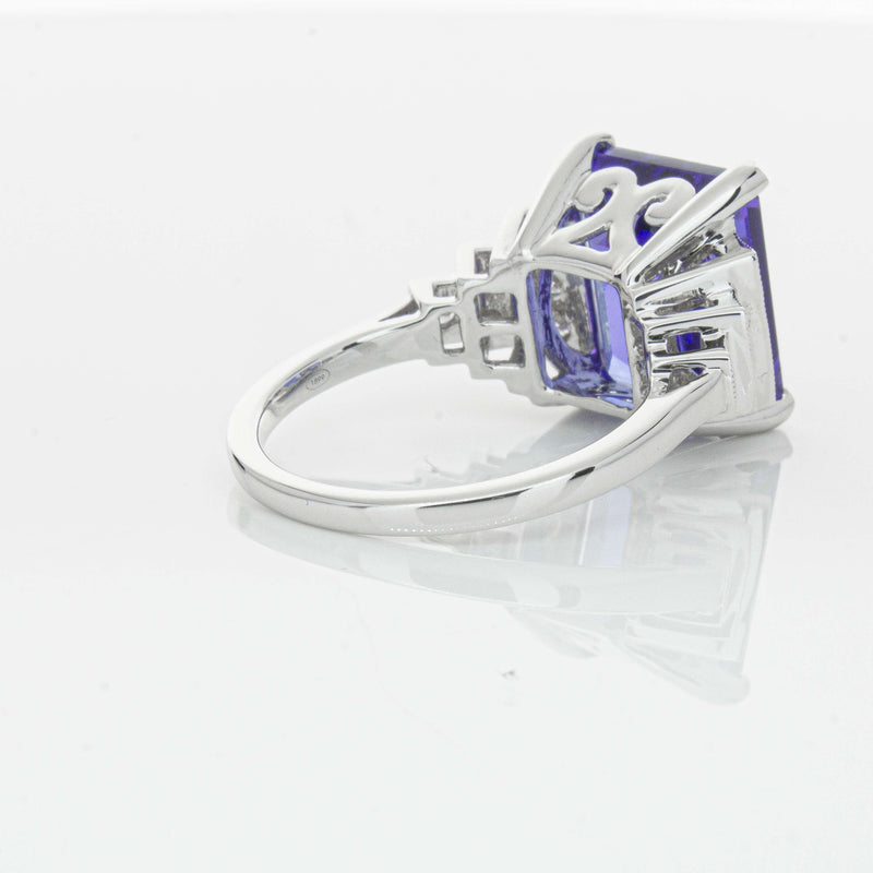18ct White Gold 7.35ct Tanzanite & Diamond Maya Ring-Ring-Walker & Hall