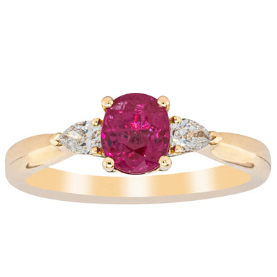 18ct Yellow Gold 1.01ct Ruby & Diamond Ayla Ring-Ring-Walker & Hall
