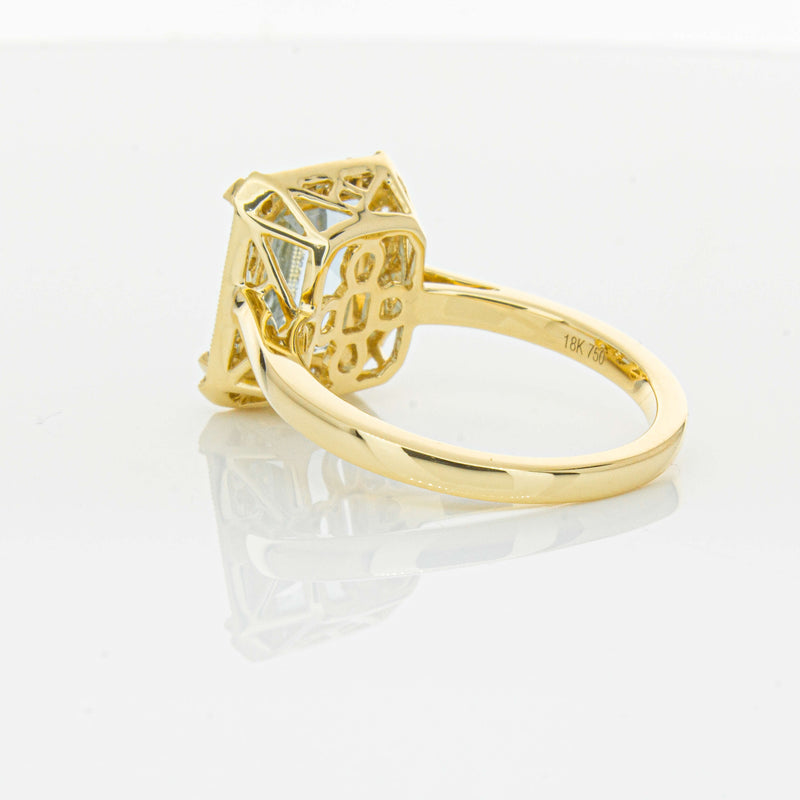 18ct Yellow Gold 3.00ct Aquamarine & Diamond Empire Ring-Ring-Walker & Hall