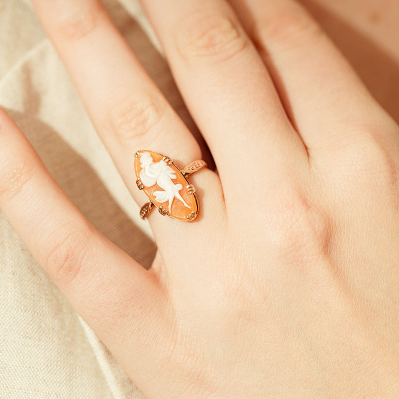 Vintage 9ct Rose Gold Cameo Ring-Ring-Walker & Hall