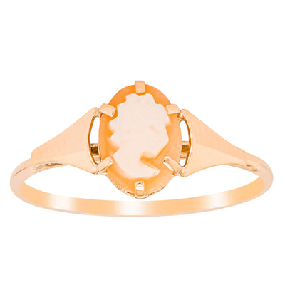 Deja Vu 9ct Yellow Gold Petite Cameo Ring-Ring-Walker & Hall