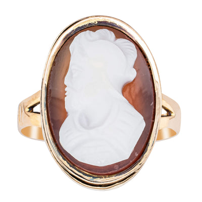 Deja Vu 18ct Yellow Gold Cameo Ring-Ring-Walker & Hall