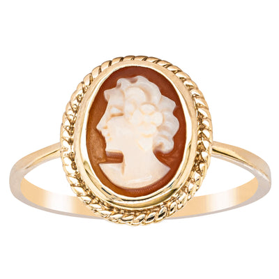 Deja Vu 9ct Yellow Gold Cameo Ring-Ring-Walker & Hall
