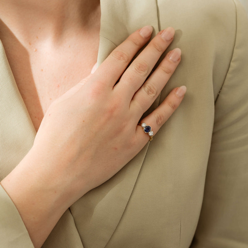 Deja Vu 18ct Yellow Gold 1.50ct Sapphire & Diamond Ring-Ring-Walker & Hall