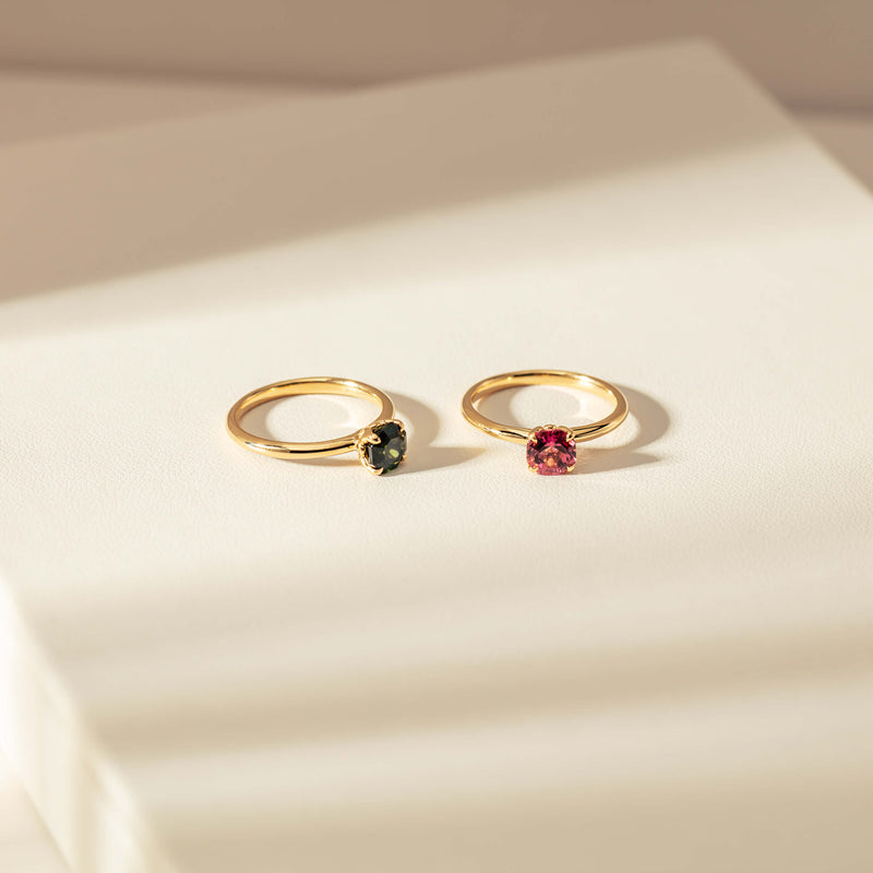 18ct Yellow Gold .90ct Pink Tourmaline Mini Octavia Ring-Ring-Walker & Hall