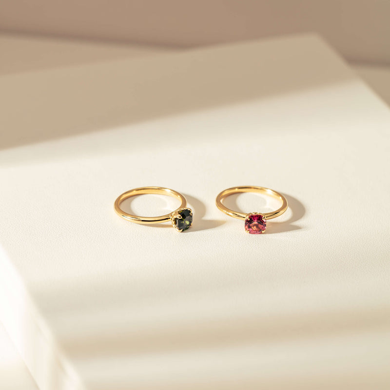 18ct Yellow Gold 1.02ct Green Tourmaline Mini Octavia Ring-Ring-Walker & Hall